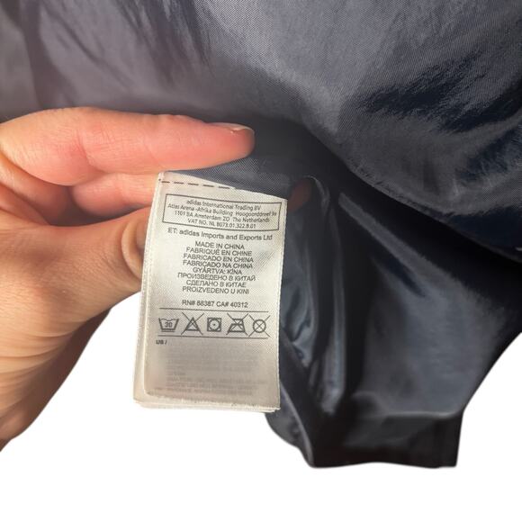 Adidas Jacket Womens Medium Logo Lightweight Quilted Outdoor Sporty Black Coat - Picture 10 of 12